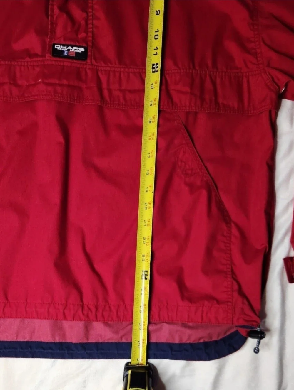 Vintage Chaps Ralph Lauren Jacket Mens Medium Red Quarter Zip Windbreaker RL Log